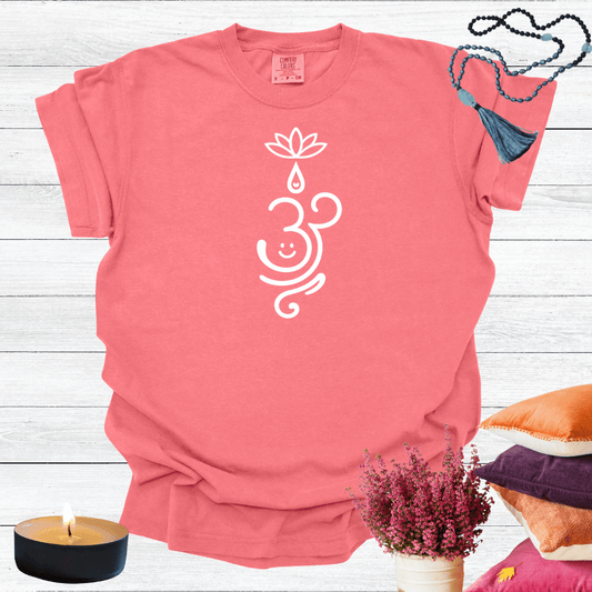 Smiley Heart Lotus Om T-shirt